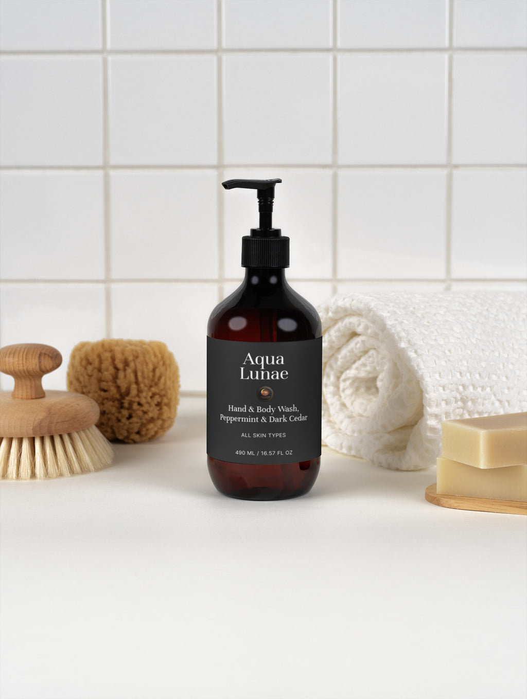 Hand & Body Wash, Peppermint & Dark Cedar