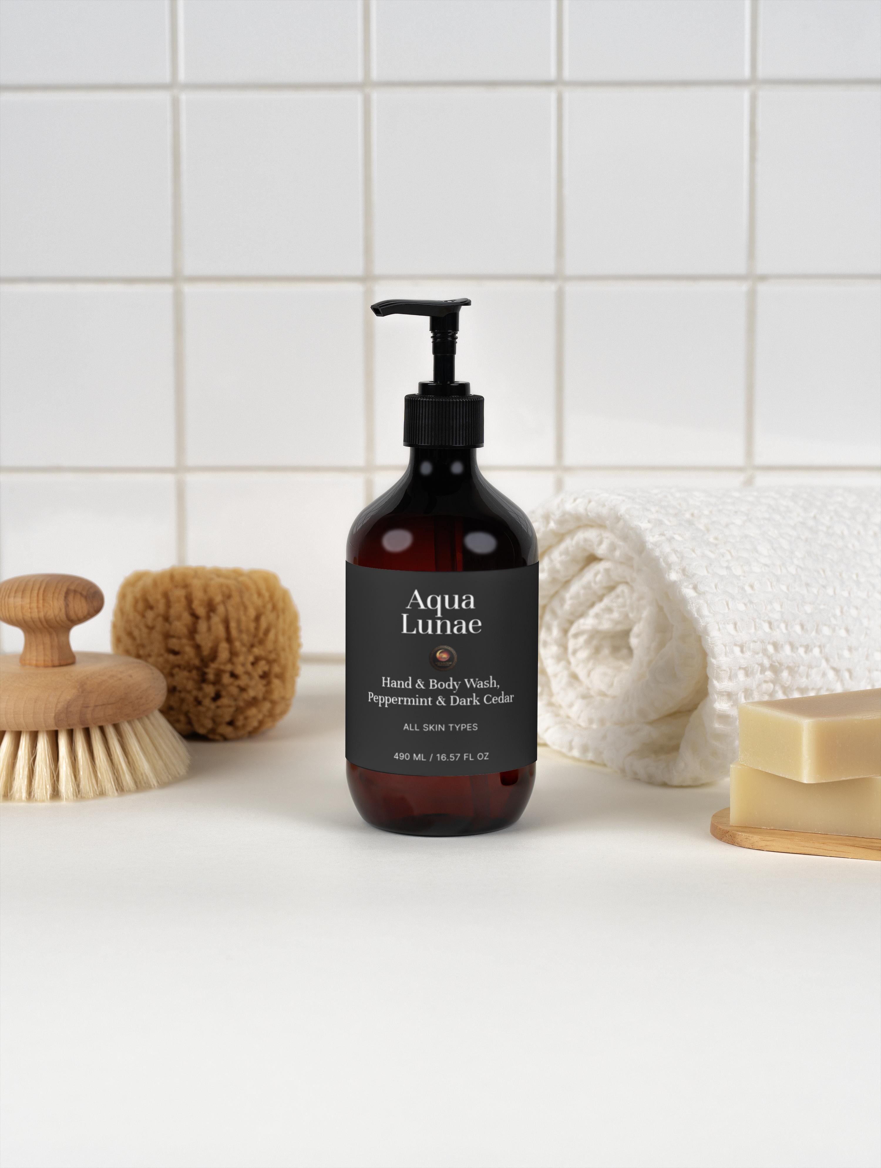 Hand & Body Wash, Peppermint & Dark Cedar