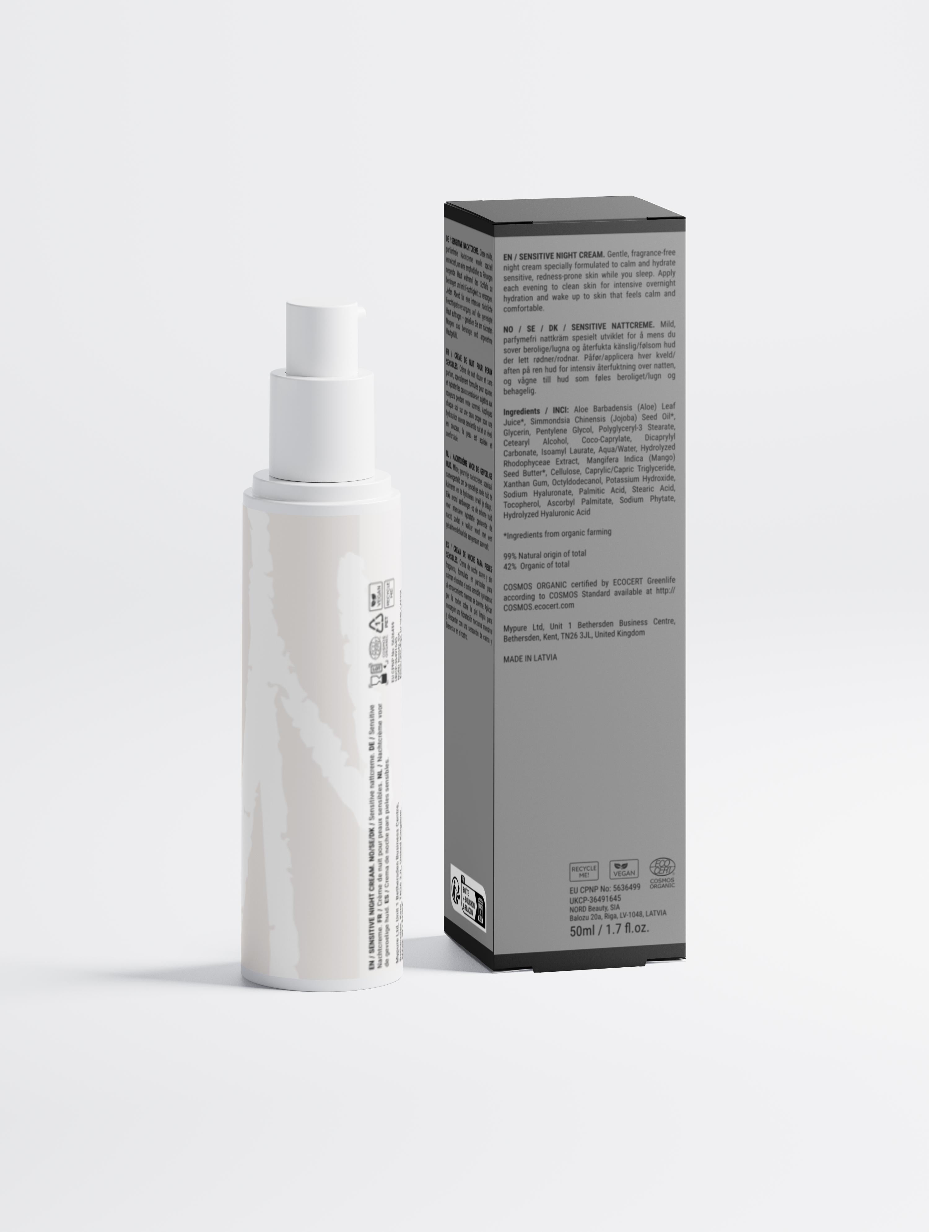 Sensitive Skin Overnight Cream, Fragrance-Free